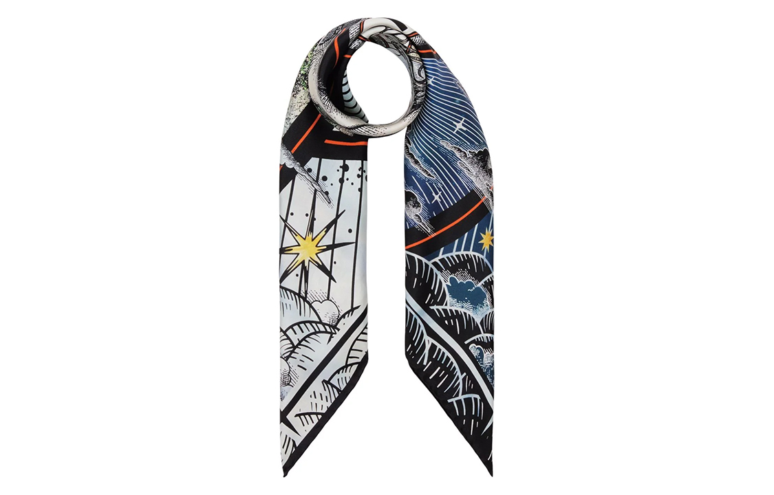 Burberry Star Print Square Scarf Blue 8049799 圖 4