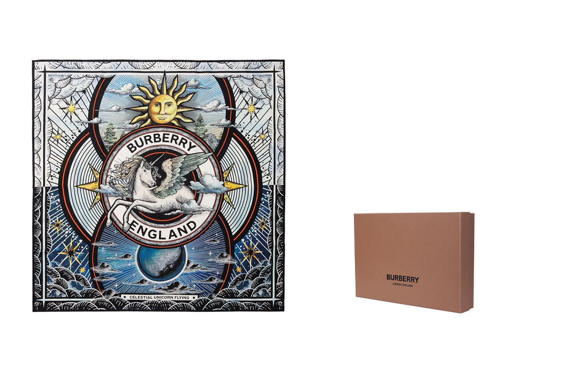 Burberry Star Print Square Scarf Blue 8049799 圖 6