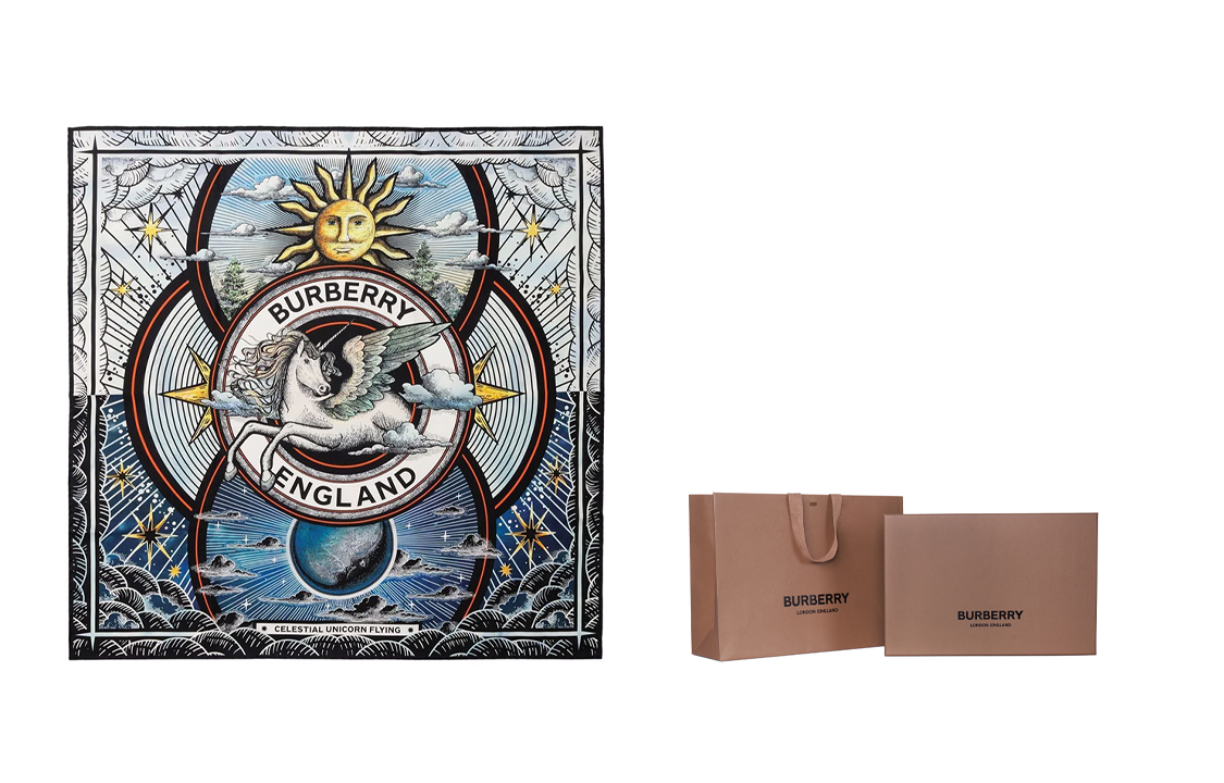 Burberry Star Print Square Scarf Blue 8049799 圖 7