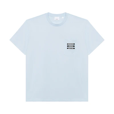 Burberry Statue Print Loose Fit Cotton T-Shirt for Men in Light Blue. 80439741