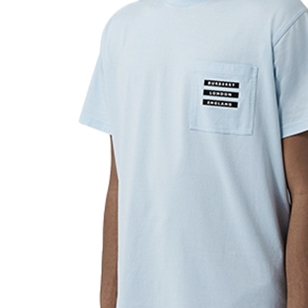 Burberry Statue Print Loose Fit Cotton T-Shirt for Men in Light Blue. 80439741 圖 7