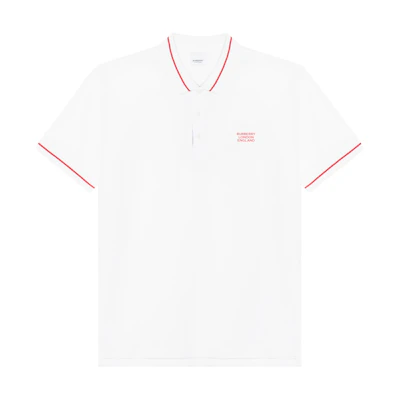 Burberry Straight-Fit Short-Sleeve Polo Shirt White 8025973