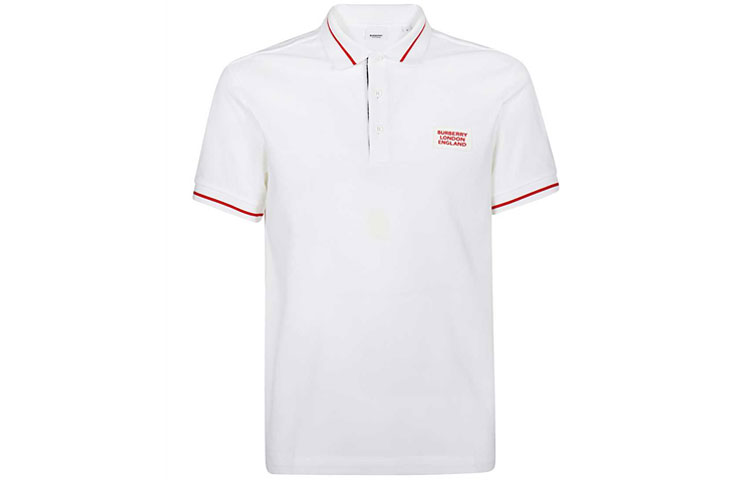 Burberry Straight-Fit Short-Sleeve Polo Shirt White 8025973 圖 2