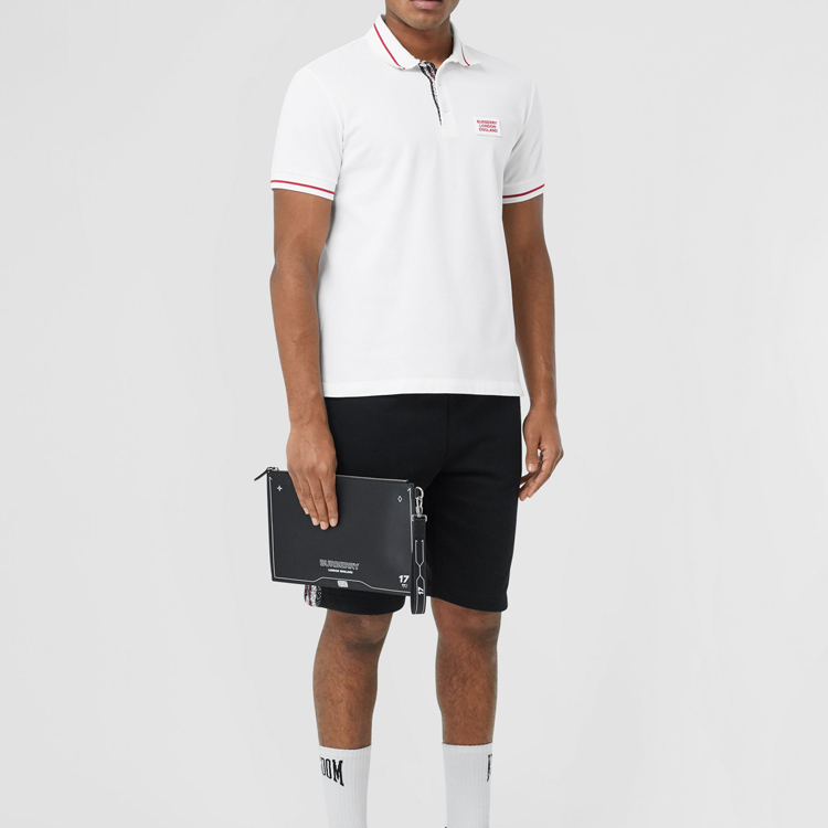 Burberry Straight-Fit Short-Sleeve Polo Shirt White 8025973 圖 4