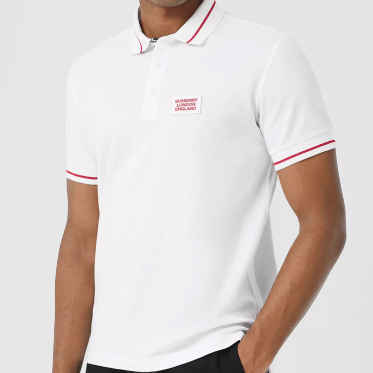 Burberry Straight-Fit Short-Sleeve Polo Shirt White 8025973 圖 6