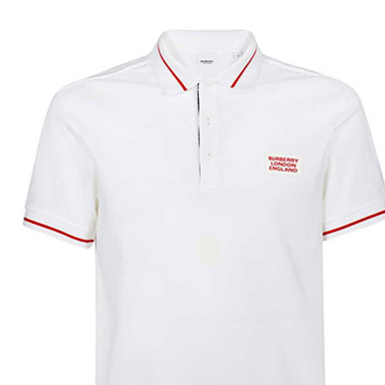 Burberry Straight-Fit Short-Sleeve Polo Shirt White 8025973 圖 7