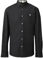 Burberry Stretch Long-Sleeve Shirt Horse Embroidery Logo Black. 80362911 Burberry Stretch Long-Sleeve Shirt Horse Embroidery Logo Black. 80362911