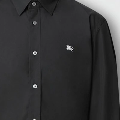 Burberry 彈性長袖襯衫 馬刺繡標誌 黑色 80362911 Purchase Burberry 彈性長袖襯衫 馬刺繡標誌 黑色 80362911