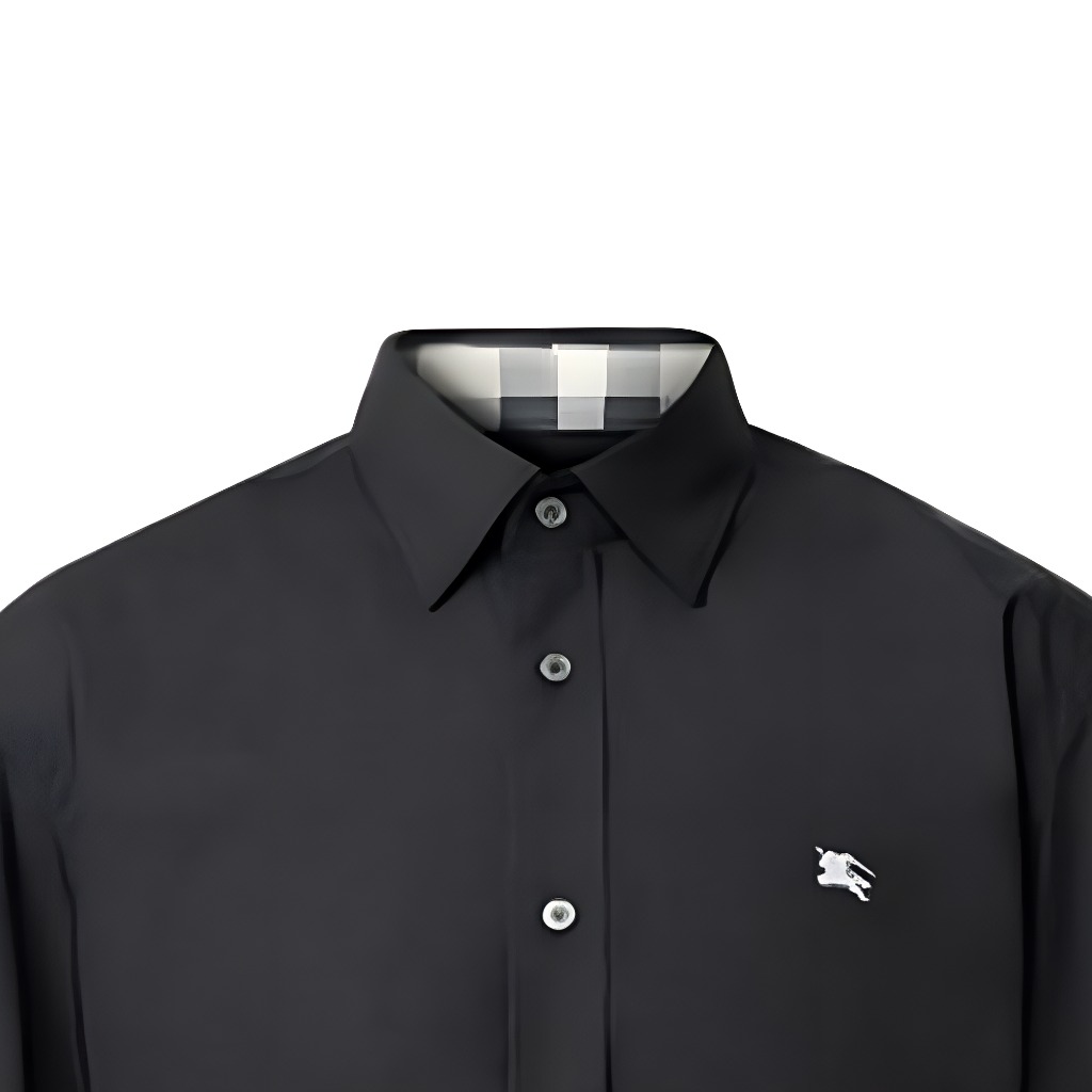 Burberry Stretch Long-Sleeve Shirt Horse Embroidery Logo Black. 80362911 圖 6