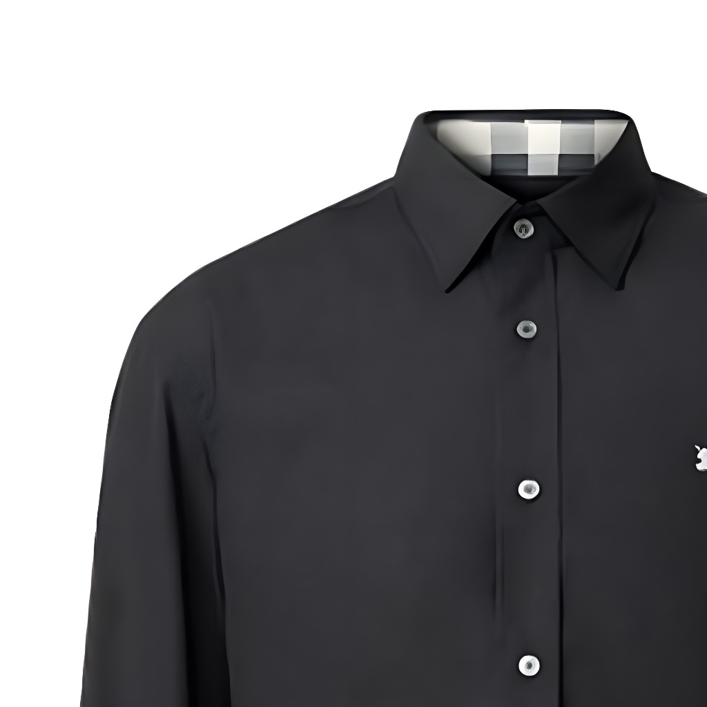 Burberry Stretch Long-Sleeve Shirt Horse Embroidery Logo Black. 80362911 圖 7