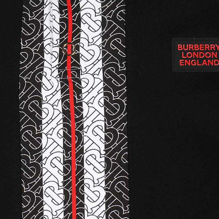 Burberry Stripe Logo Short-Sleeve Polo Shirt Black 80270161 圖 5