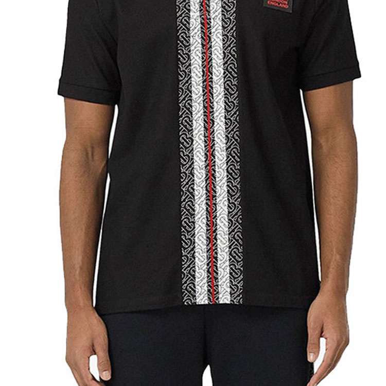 Burberry Stripe Logo Short-Sleeve Polo Shirt Black 80270161 圖 7