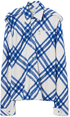 BURBERRY條紋拼接單排扣長袖襯衫藍色男款 80788651 Order BURBERRY條紋拼接單排扣長袖襯衫藍色男款 80788651