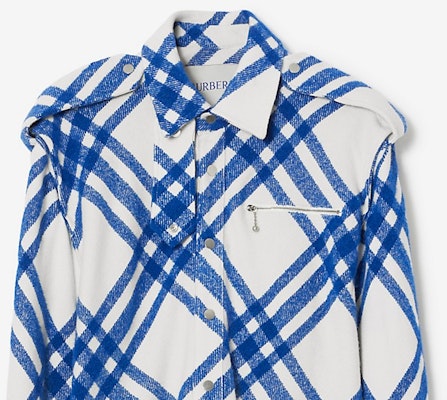 BURBERRY條紋拼接單排扣長袖襯衫藍色男款 80788651 Details for BURBERRY條紋拼接單排扣長袖襯衫藍色男款 80788651