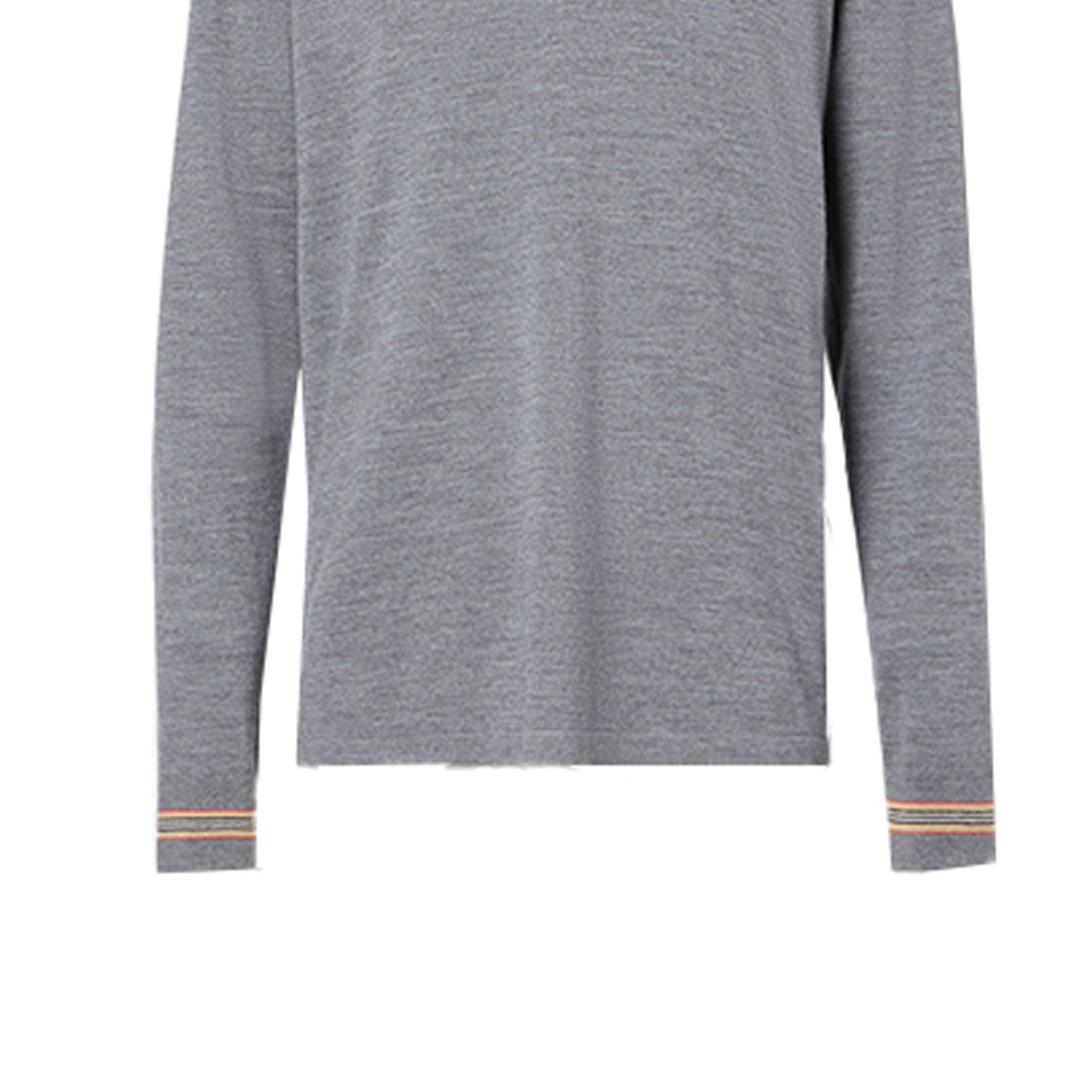 Burberry Striped Button-Down Long Sleeve Polo Shirt in Mid Heather Grey 80330941 圖 7