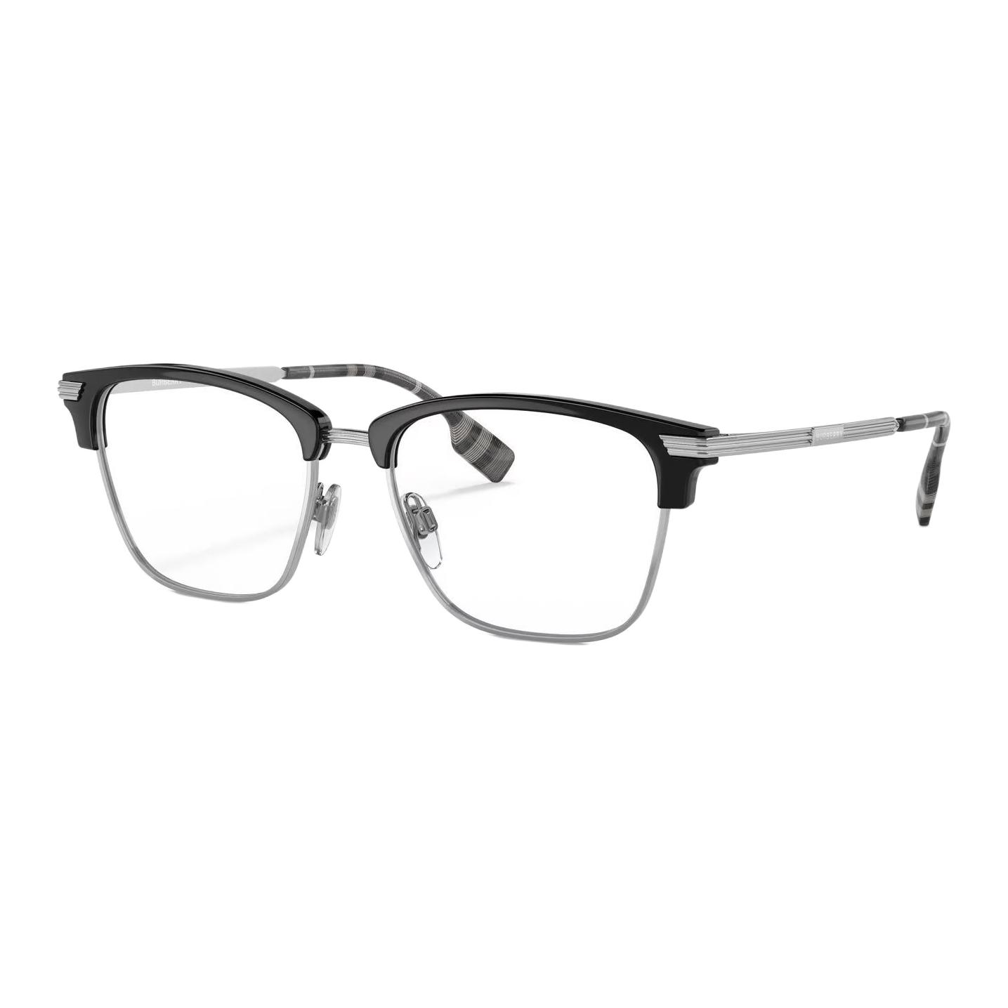 Burberry Striped Classic Rectangular Optical Glasses Black Silver for Men. BE2359-3001