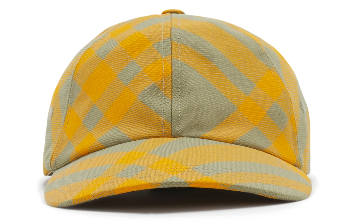 Burberry Striped Cotton Polyester Wool Baseball Cap Unisex Yellow. 80794781