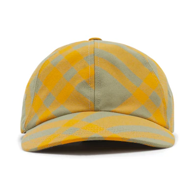 Burberry Striped Cotton Polyester Wool Baseball Cap Unisex Yellow. 80794781