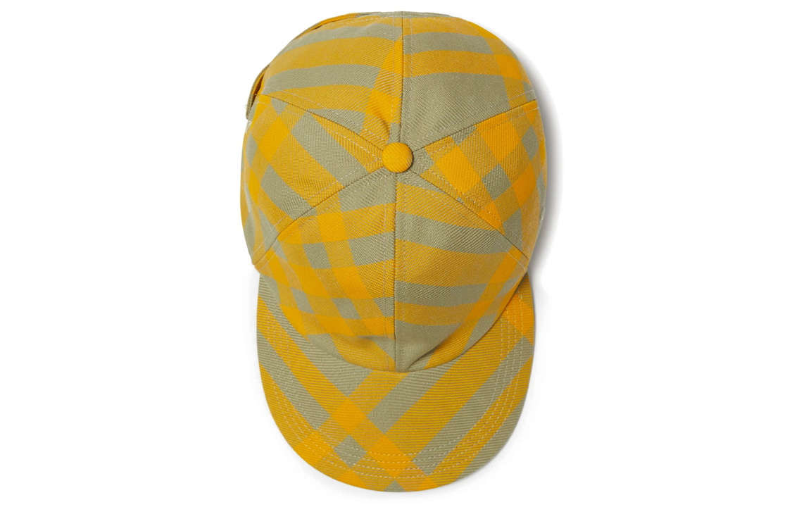 Shop バーバリー ストライプ コットン ポリエステル ウール ベースボールキャップ ユニセックス イエロー 80794781