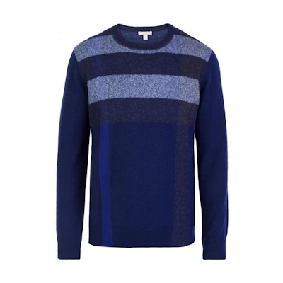 Burberry Striped Crewneck Pullover Sweater Blue 40159201