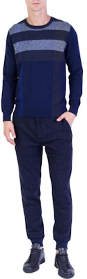 博柏利条纹蓝色圆领套头毛衣 40159201 Lookbook 博柏利条纹蓝色圆领套头毛衣 40159201
