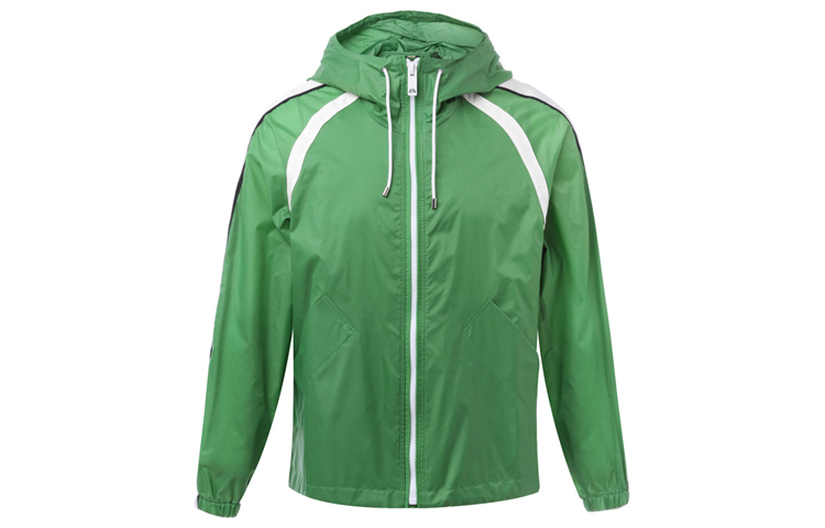 Burberry Striped Hooded Zip-Up Jacket Green 40747991