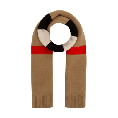 Burberry Striped Intarsia Knit Scarf Kids Multicolor 80535981