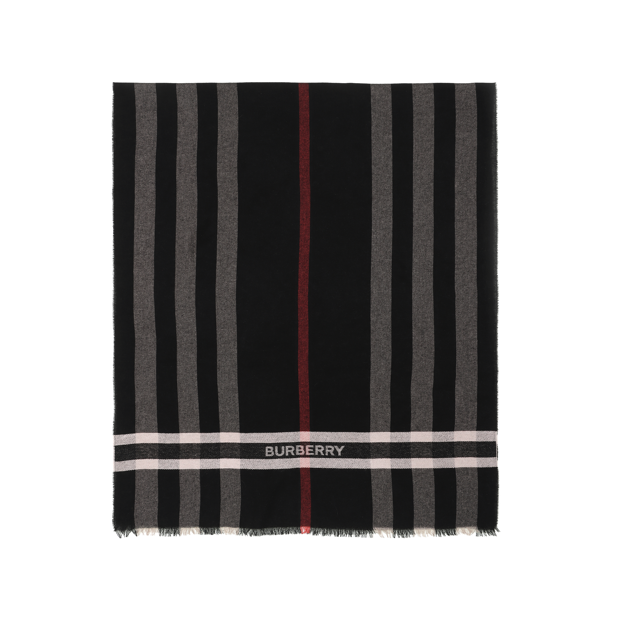 Burberry Striped Knit Scarf Unisex Couple Edition - Black 80719391