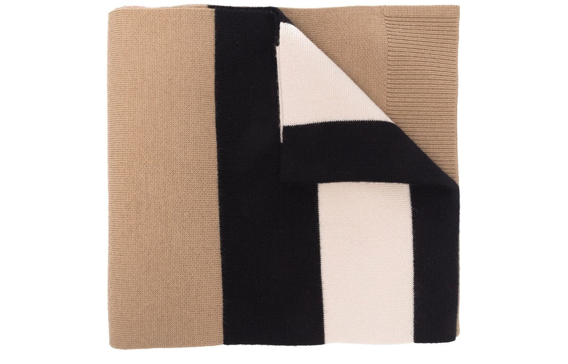 Burberry Striped Knit Wool Scarf Kids Brown 8053598ARCHIVE