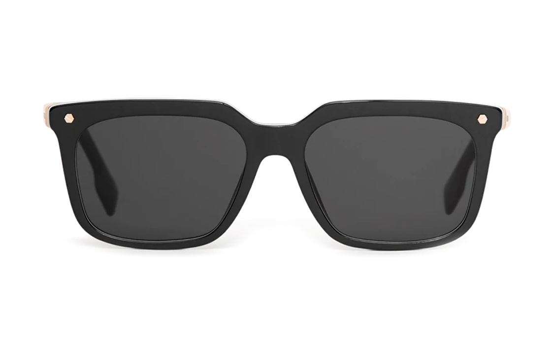 Burberry Striped Logo Irregular Acetate Sunglasses for Men Black B4337F-3798 圖 2