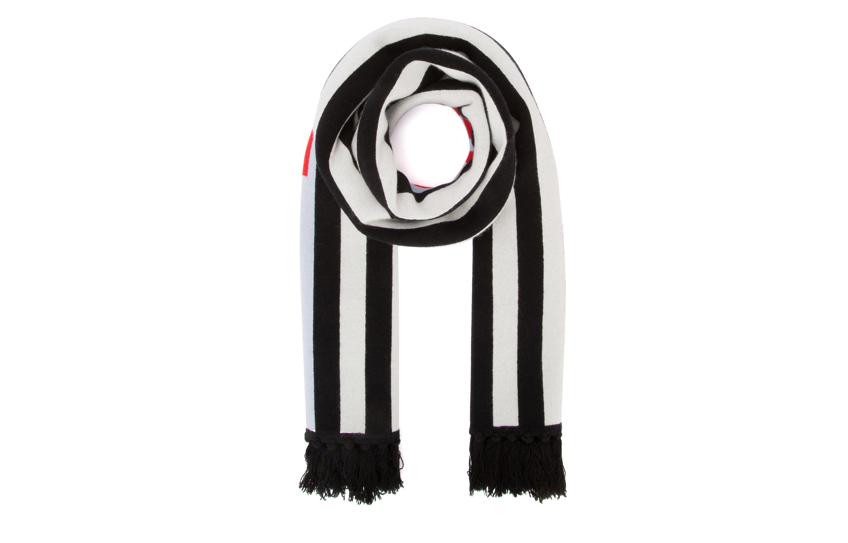 Burberry Striped Logo Jacquard Cashmere Scarf White 80185971 圖 3