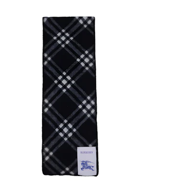 Burberry Striped Logo Patch Knit Scarf Unisex Couple Style Black 80792461