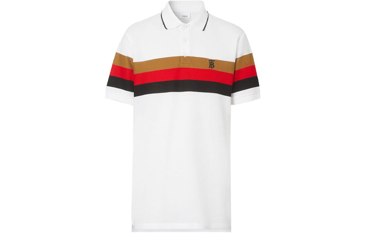 Burberry Striped Logo Short Sleeve Polo Shirt 80258791