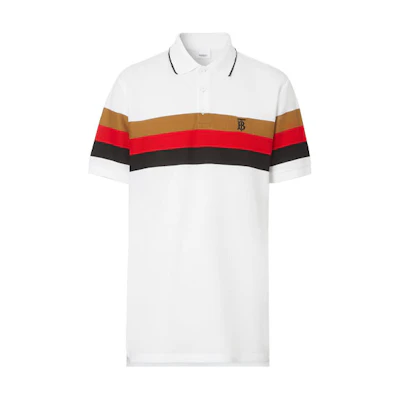 Burberry Striped Logo Short Sleeve Polo Shirt 80258791