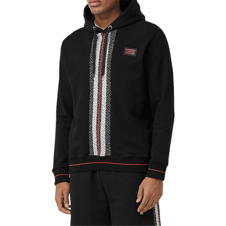 Burberry Striped Long Sleeve Hoodie with Drawstring Black Menswear 8026940 圖 4