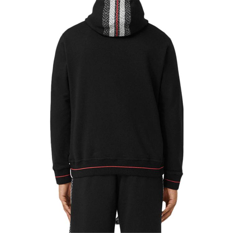 Burberry Striped Long Sleeve Hoodie with Drawstring Black Menswear 8026940 圖 5