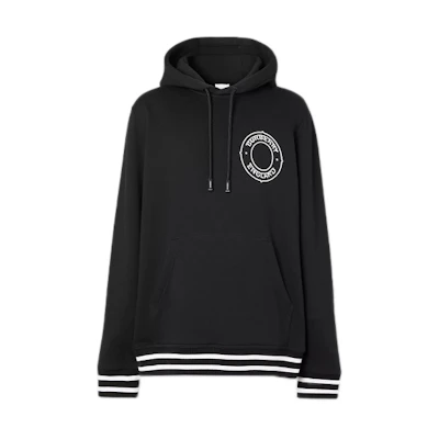 Burberry Striped Oversized Hoodie Black Long Sleeve Sweater 80345611