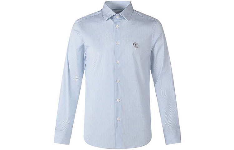 Burberry Striped Point-Collar Long-Sleeve Shirt Light Blue 80427731 圖 2