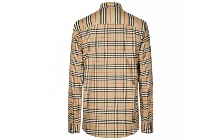 Burberry Striped Print Point Collar Long Sleeve Shirt Archive Beige 80106401 圖 3