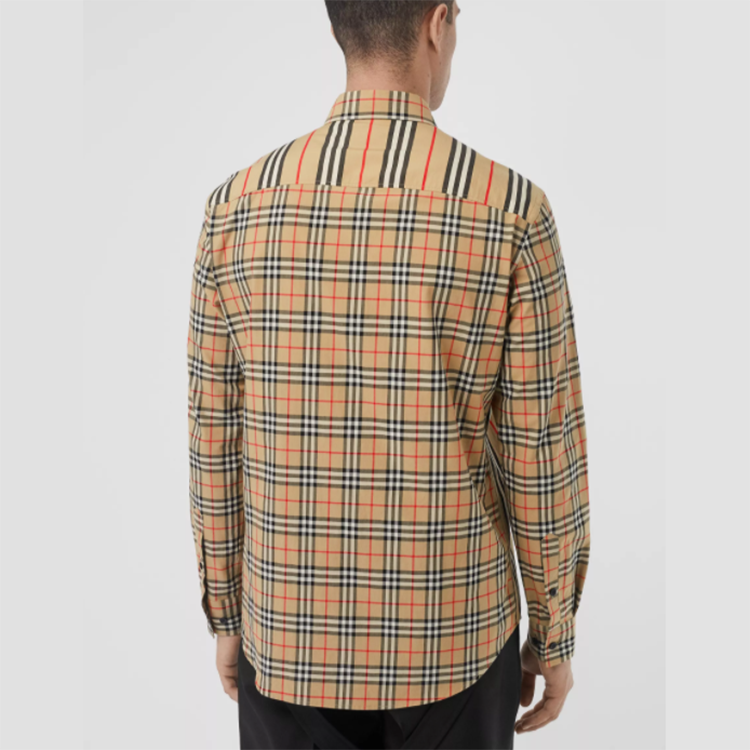 Burberry Striped Print Point Collar Long Sleeve Shirt Archive Beige 80106401 圖 5