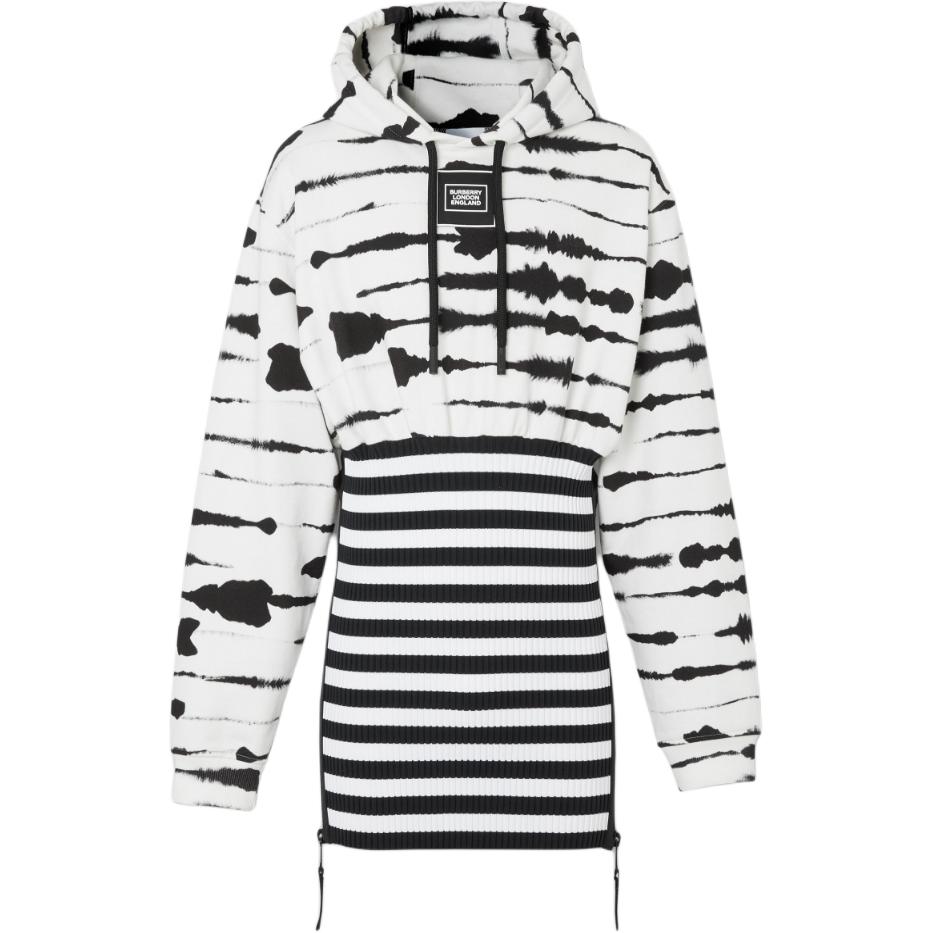 Burberry Striped White Hooded Pullover Sweatshirt 45637241