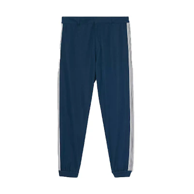 Burberry Striped Wool Jogger Track Pants in Navy Blue. 80388521