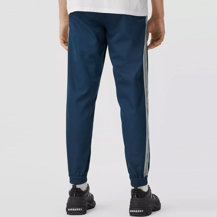 Burberry Striped Wool Jogger Track Pants in Navy Blue. 80388521 圖 4
