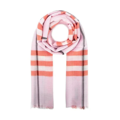 Burberry Striped Wool Scarf Pink for Men. 80045141