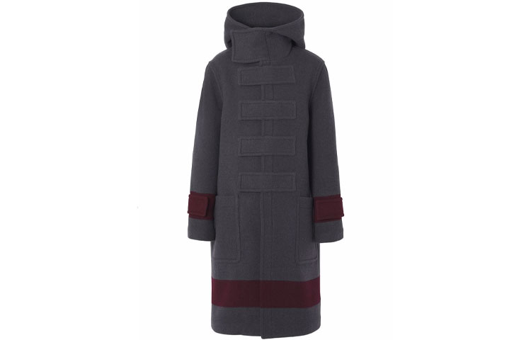 Burberry Striped Wool Tweed Coat in Dark Charcoal Brown. 80454731