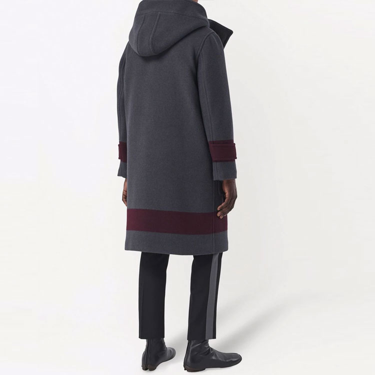 Burberry Striped Wool Tweed Coat in Dark Charcoal Brown. 80454731 圖 4