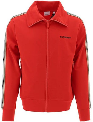 버버리 남성용 스트라이프 집업 칼라 재킷 - 레드 80092411 Buy 버버리 남성용 스트라이프 집업 칼라 재킷 - 레드 80092411