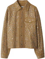 Burberry Studded Lapel Single-Breasted Loose Jacket Brown 80923581 Burberry Studded Lapel Single-Breasted Loose Jacket Brown 80923581