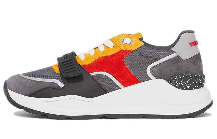 Buy Burberry Suede and Mesh Sneaker 'Grey Red Yellow' 80455351