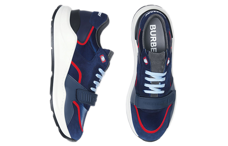 Burberry Suede Mesh Sneaker 'Ocean Blue' 圖 4